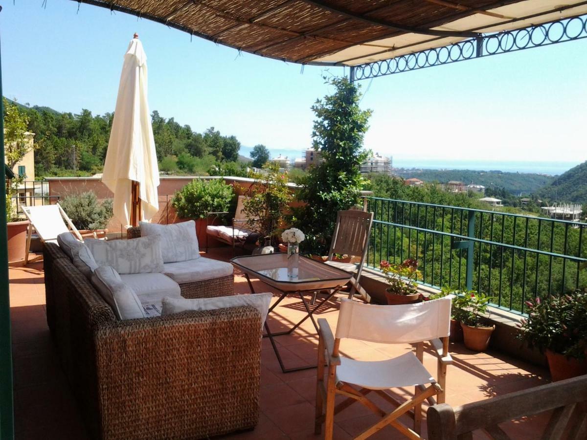 Attico Con Vista Spettacolare Cogoleto Villa Buitenkant foto